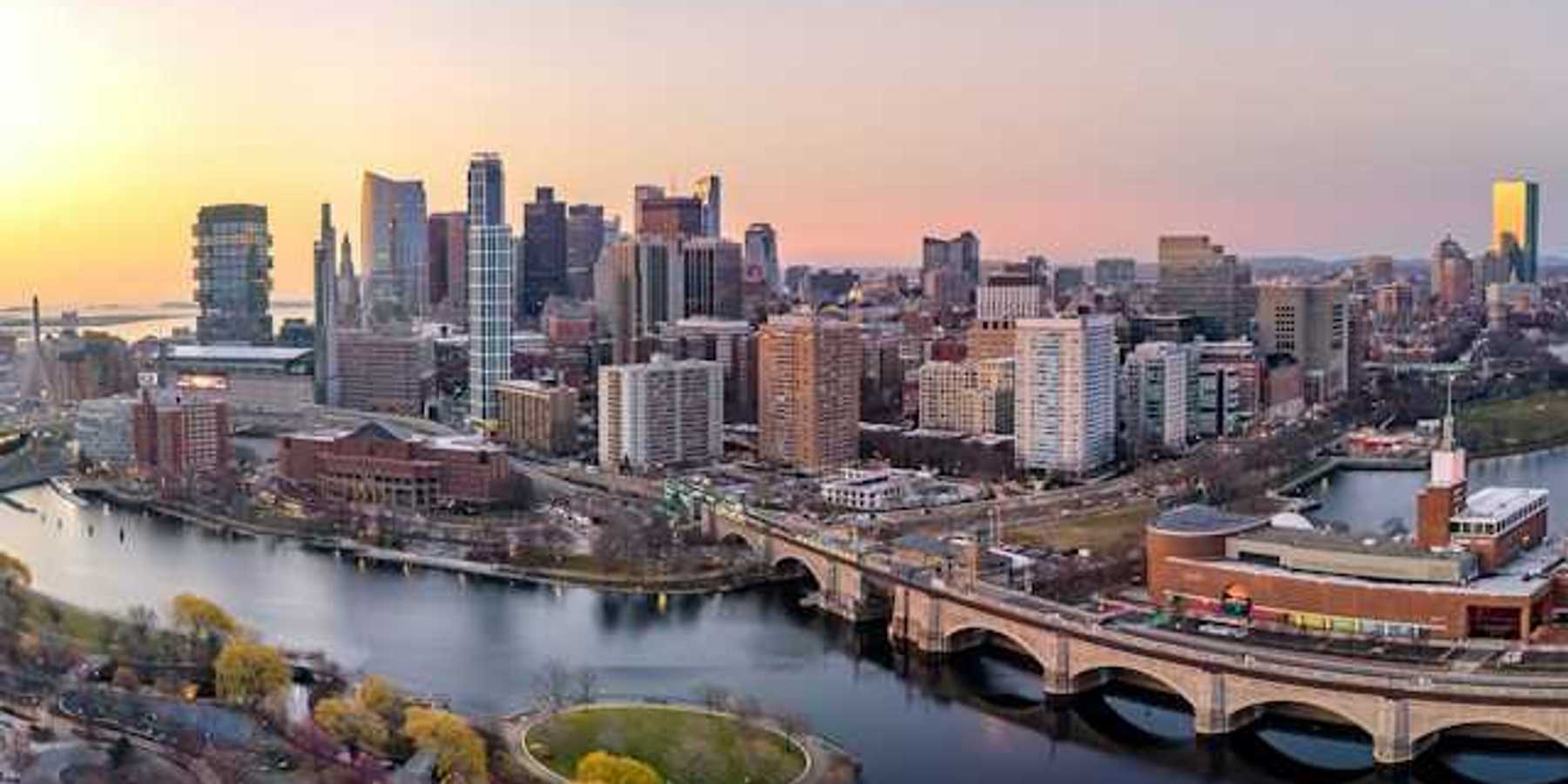 An aerial view of the Boston skyline