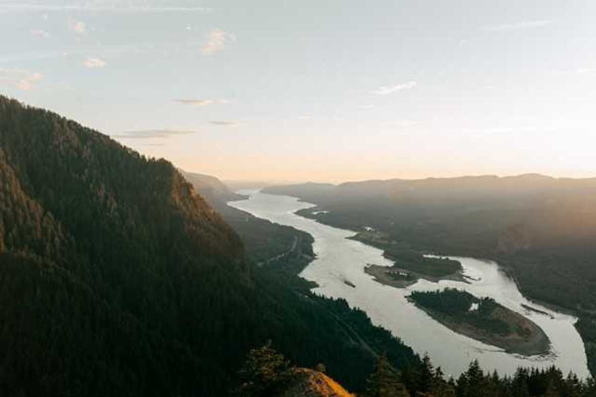 An aerial view of the Columbia River basin