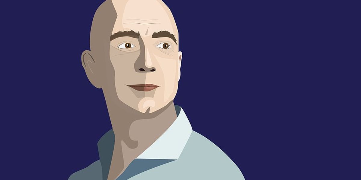 An illustration of Amazon founder Jeff Bezos