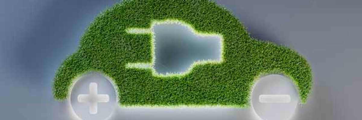 An illustration of an electric car