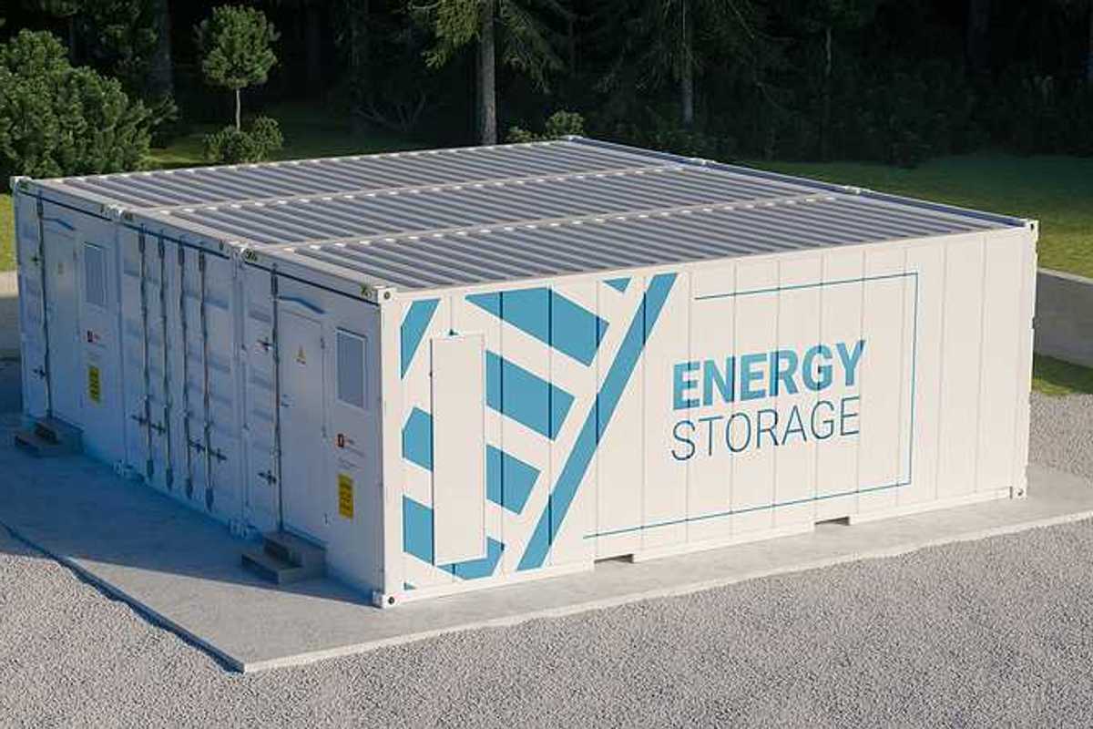 An illustration of large battery storage boxes