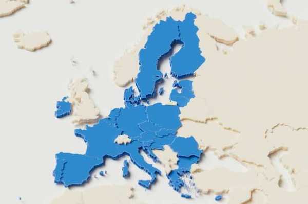 An illustration of the European Union on a map