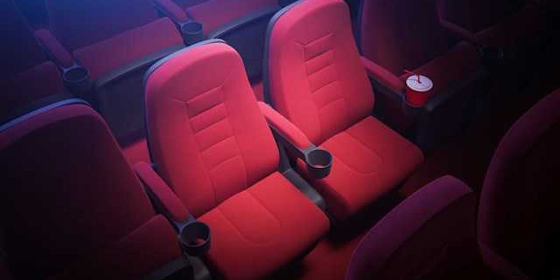 An illustration of two red movie theater seats