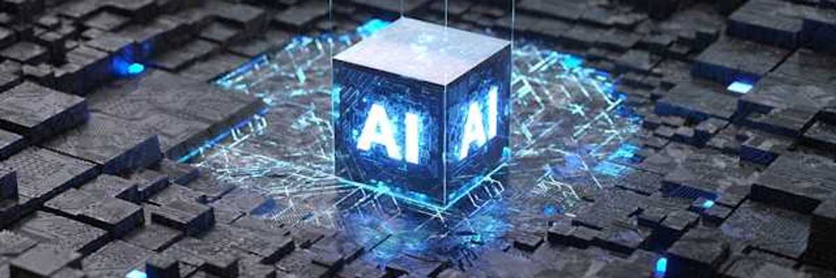 An illustration with a cube with the letters AI on it