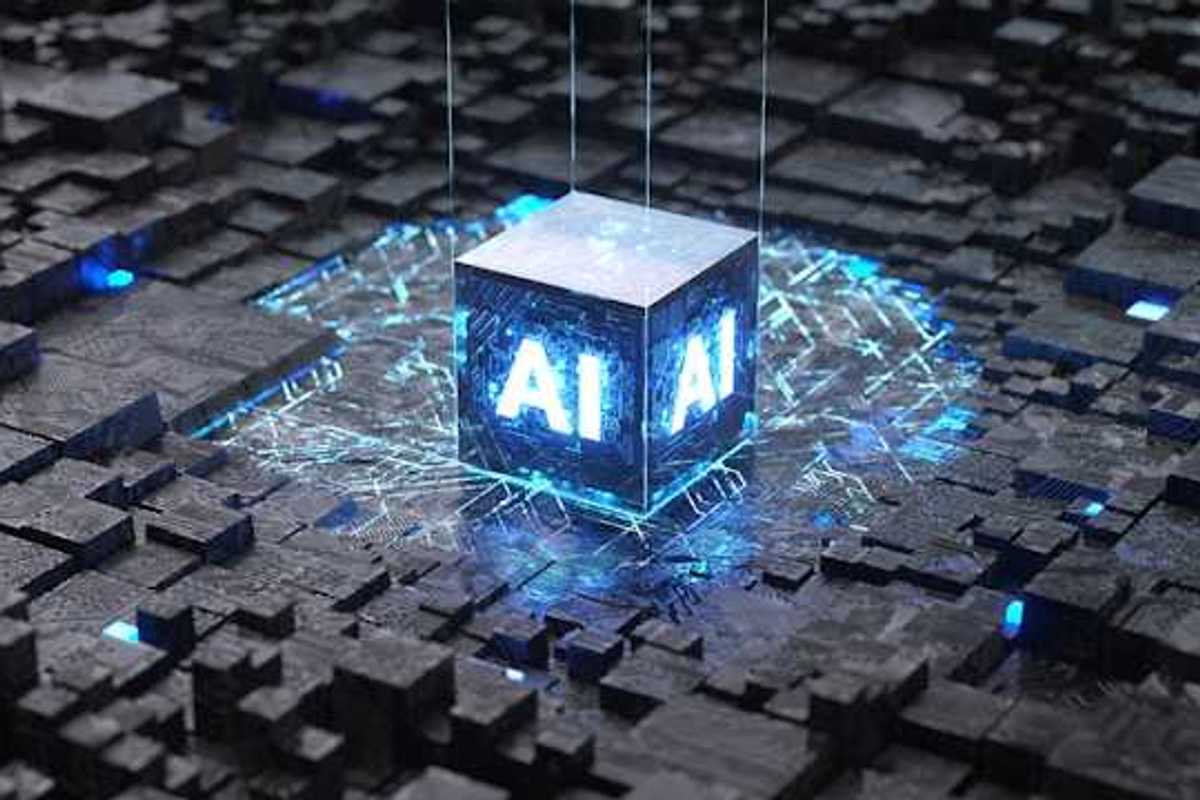 An illustration with a cube with the letters AI on it
