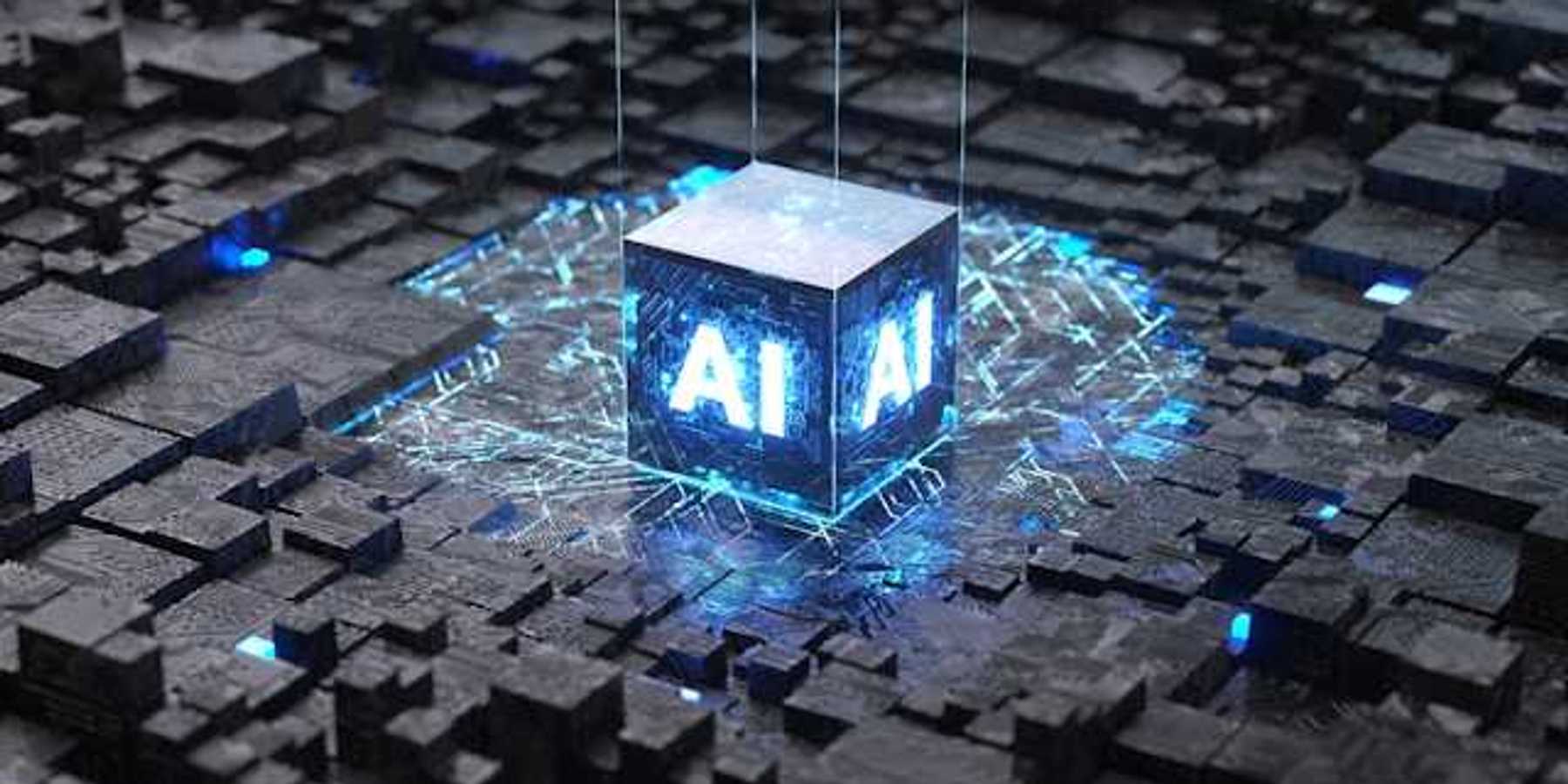 An illustration with a cube with the letters AI on it