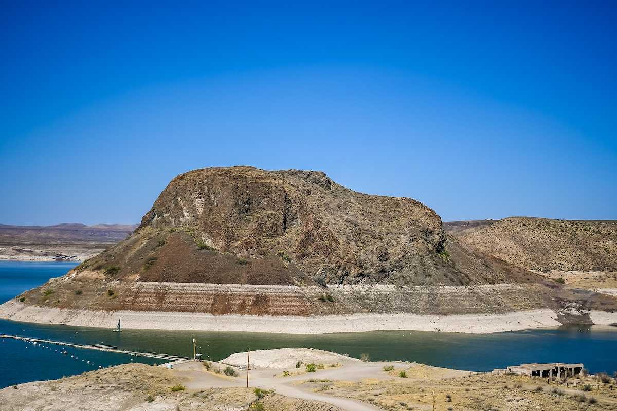 An overlooking view of Elephant Butte reservoir on the Rio Grande River, New Mexico