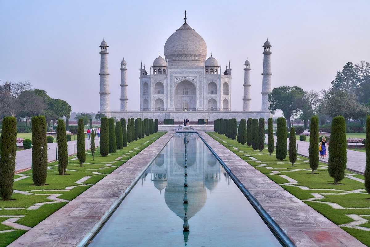 Approaching the Taj Mahal in India