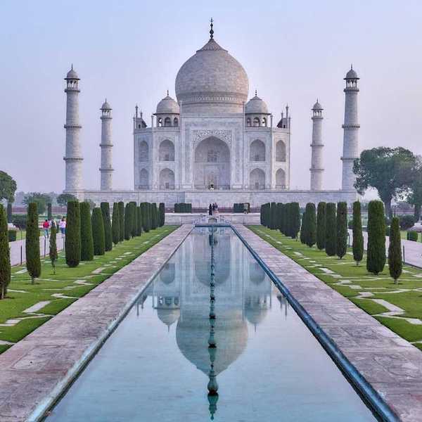 Approaching the Taj Mahal in India