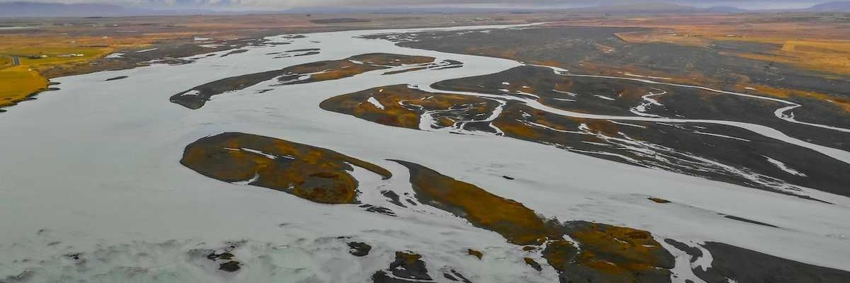 Arctic landscape partially snow-covered