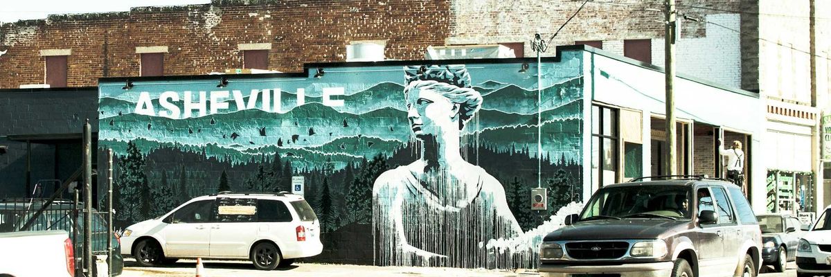 Asheville, North Carolina downtown mural on building