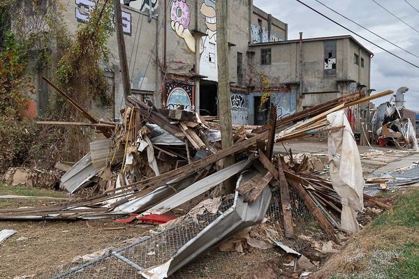 Asheville North Carolina hurricane Helene debris