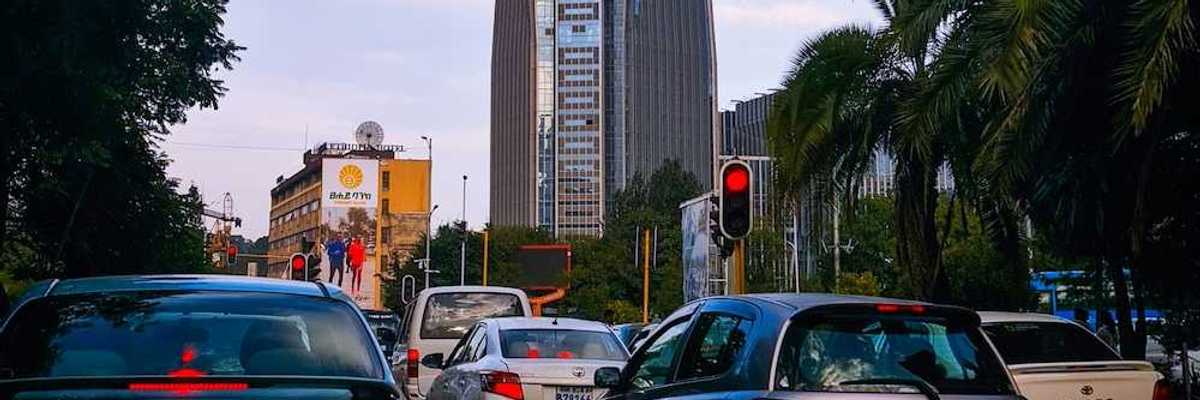 Automobile city traffic, Addis Ababa, Ethiopia