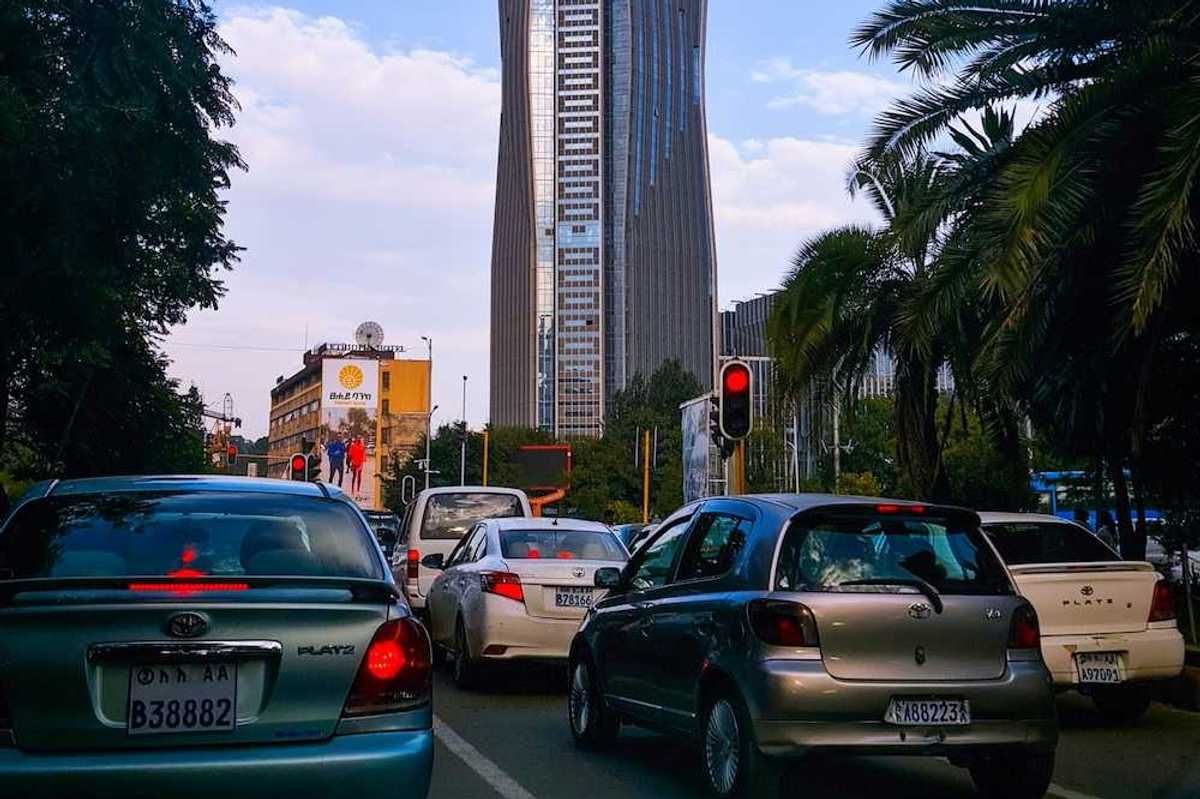 Automobile city traffic, Addis Ababa, Ethiopia