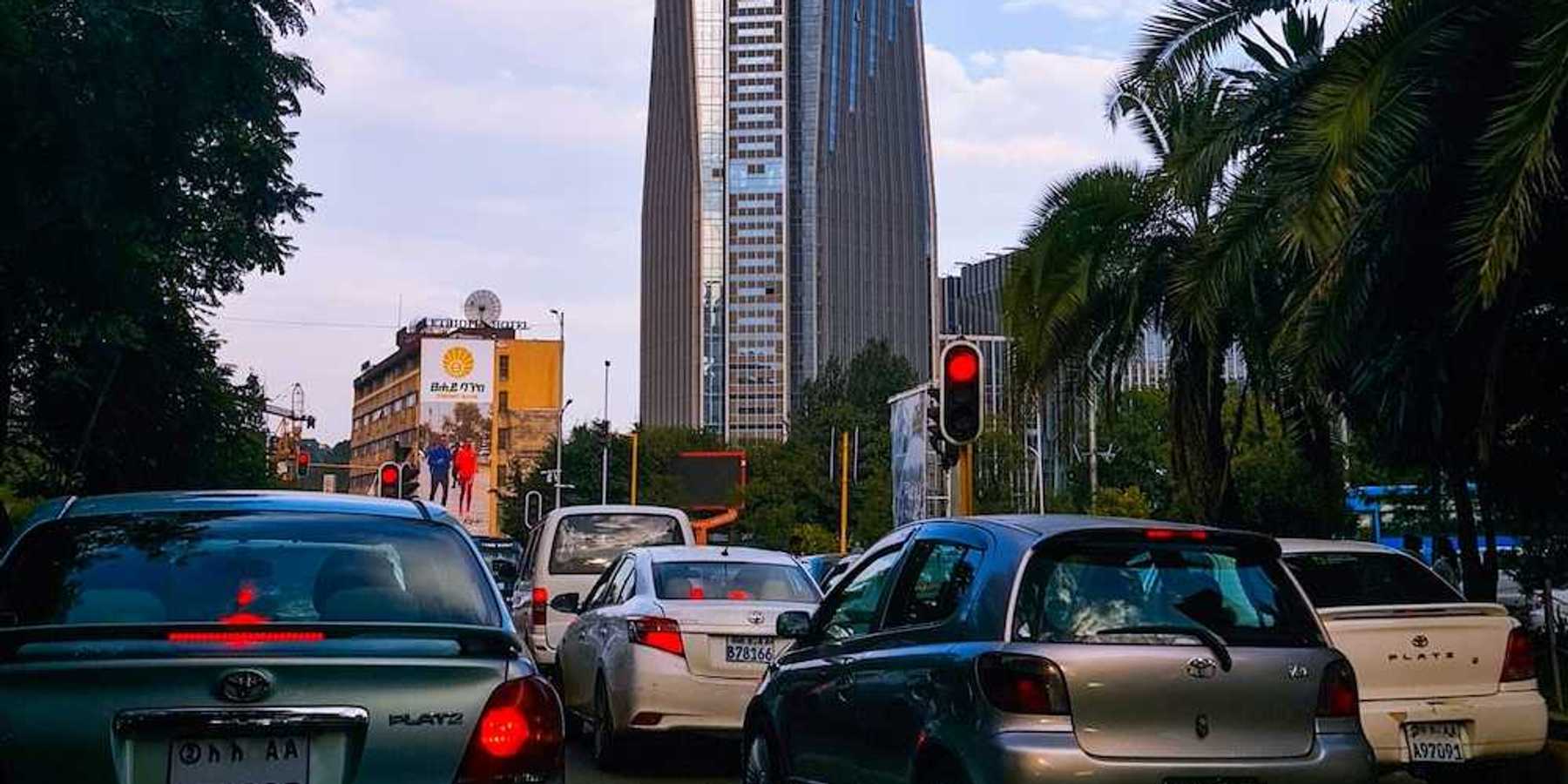 Automobile city traffic, Addis Ababa, Ethiopia