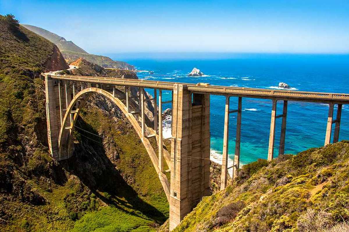 Bixby Bridge, part of Highway 1, at Big Sur, in California