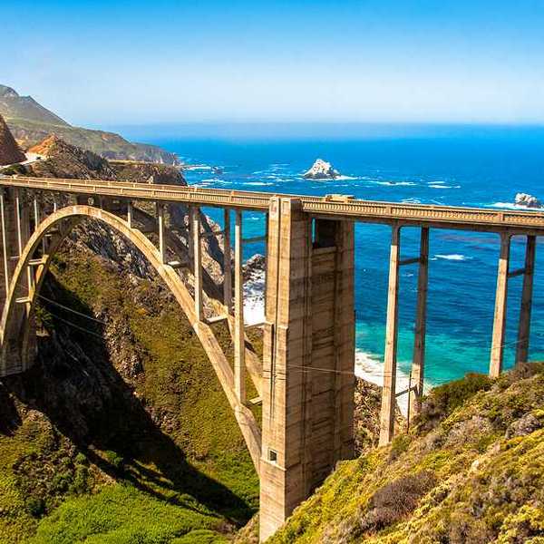 Bixby Bridge, part of Highway 1, at Big Sur, in California