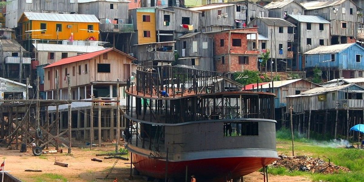 boat on land in Brazil
