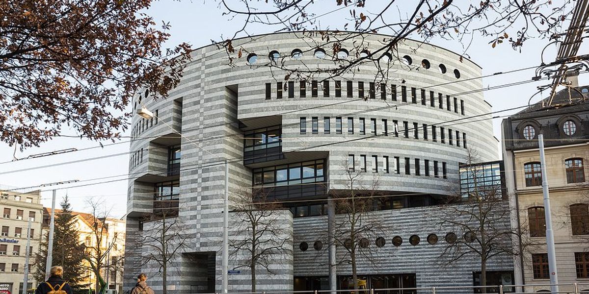 Botta building of the Bank for International Settlements in Basel, Switzerland.