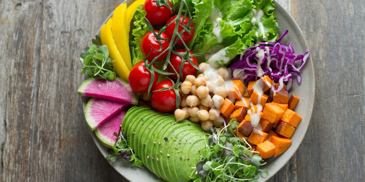 bowl of vegetable salad plant-based diet