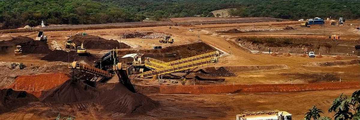 Brazil mining operation—stripped off vegetation—resource extraction