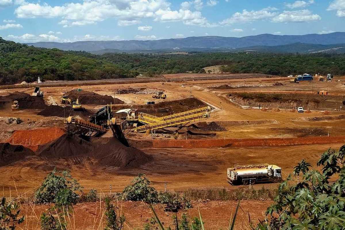 Brazil mining operation—stripped off vegetation—resource extraction