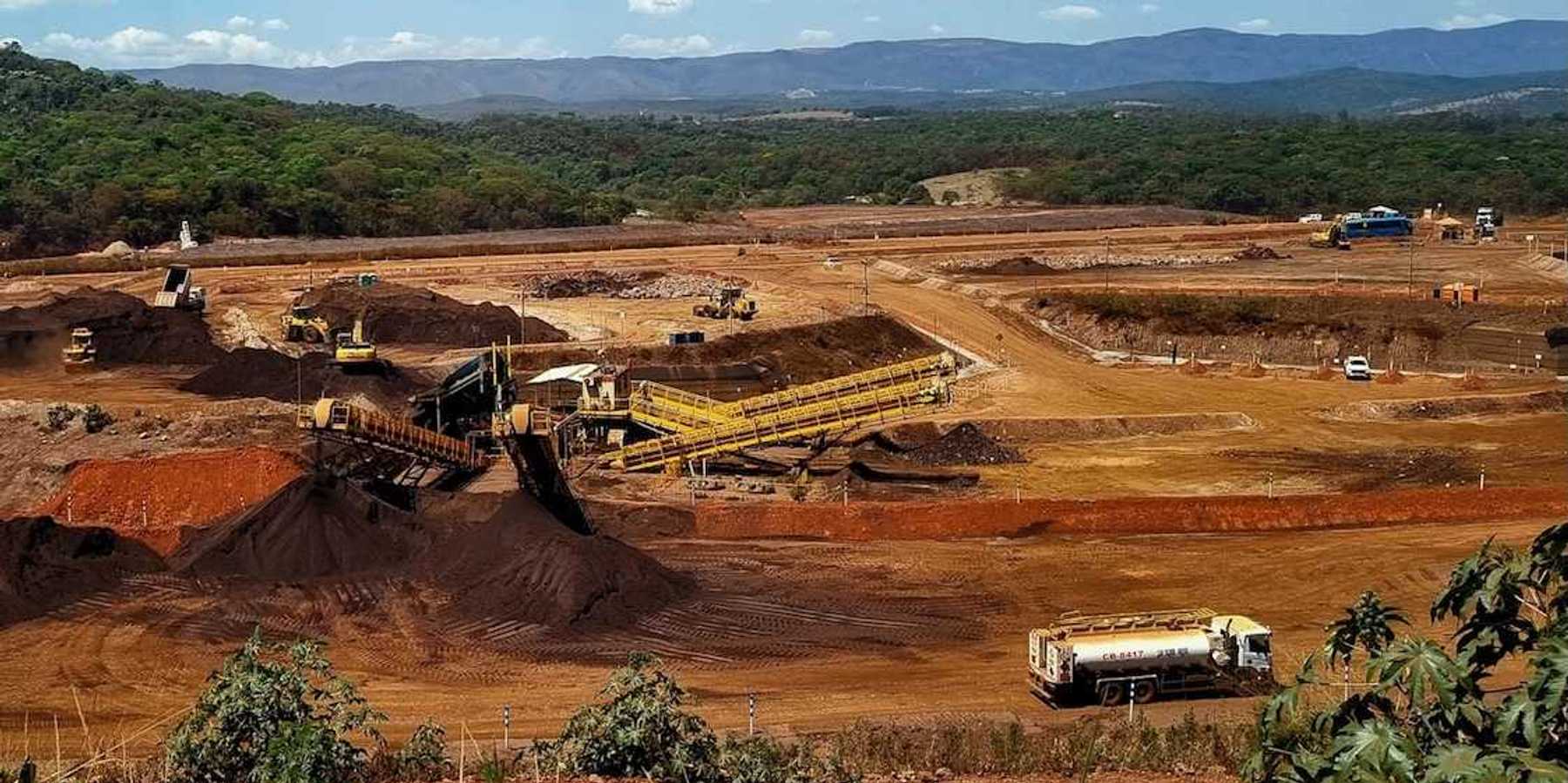 Brazil mining operation—stripped off vegetation—resource extraction
