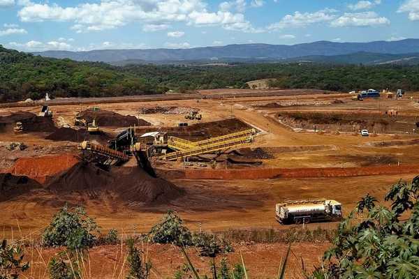 Brazil mining operation—stripped off vegetation—resource extraction