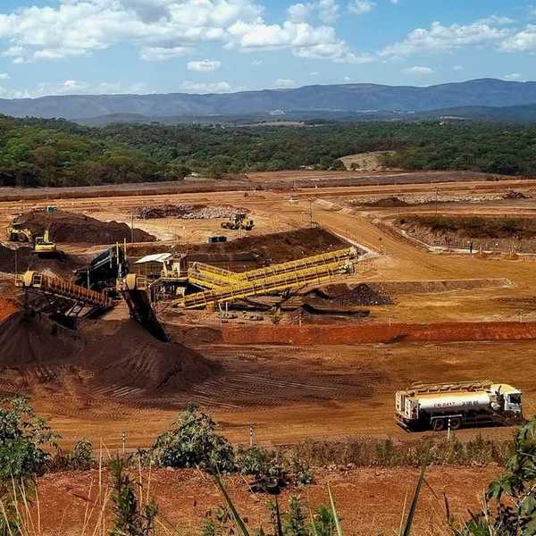 Brazil mining operation—stripped off vegetation—resource extraction