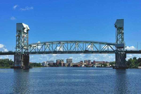 Bridge over the Cape Fear River, Wilmington, North Carolina.