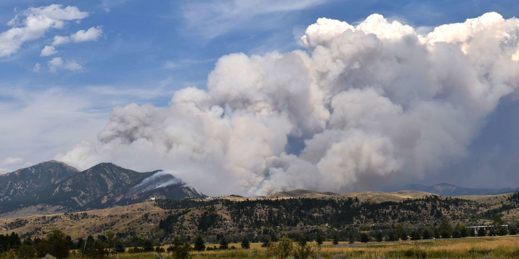Bridger Foothills Fire on Sunday afternoon in Bozeman