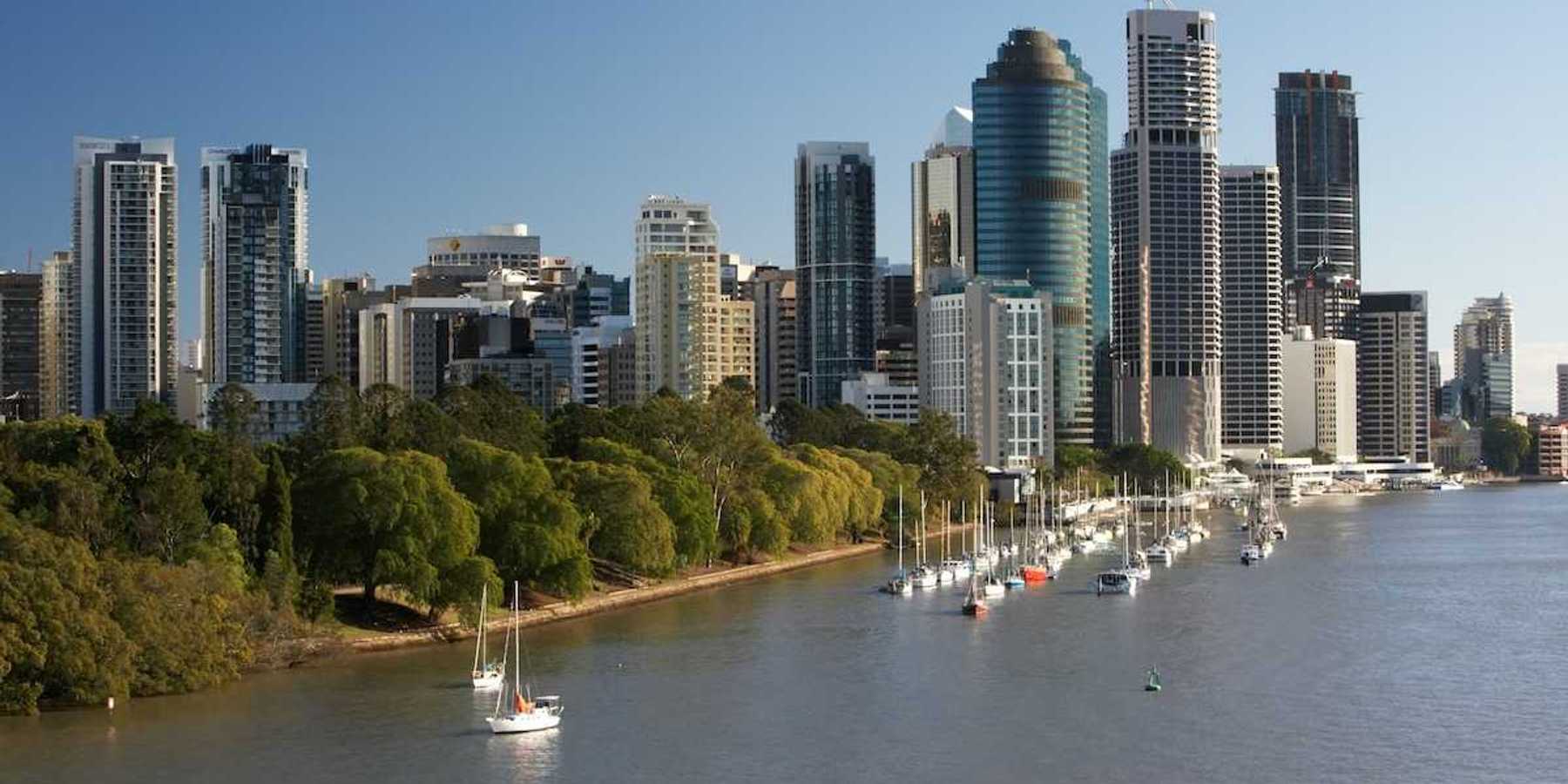 Brisbane, Australia, sailboats in harbor