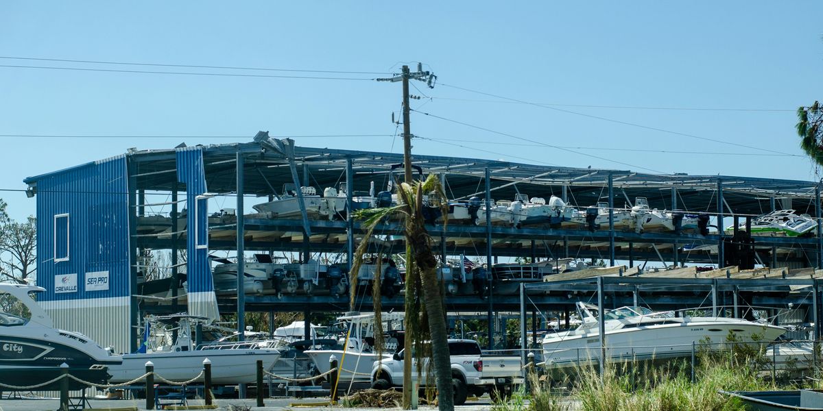 building destroyed from storm