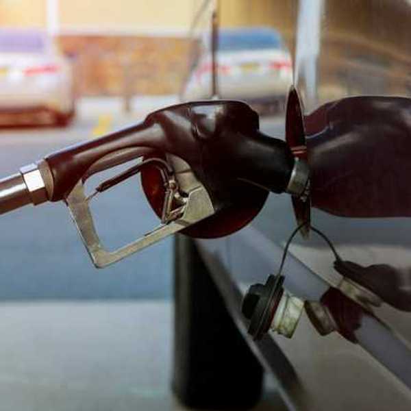 Car refueling at a gas station