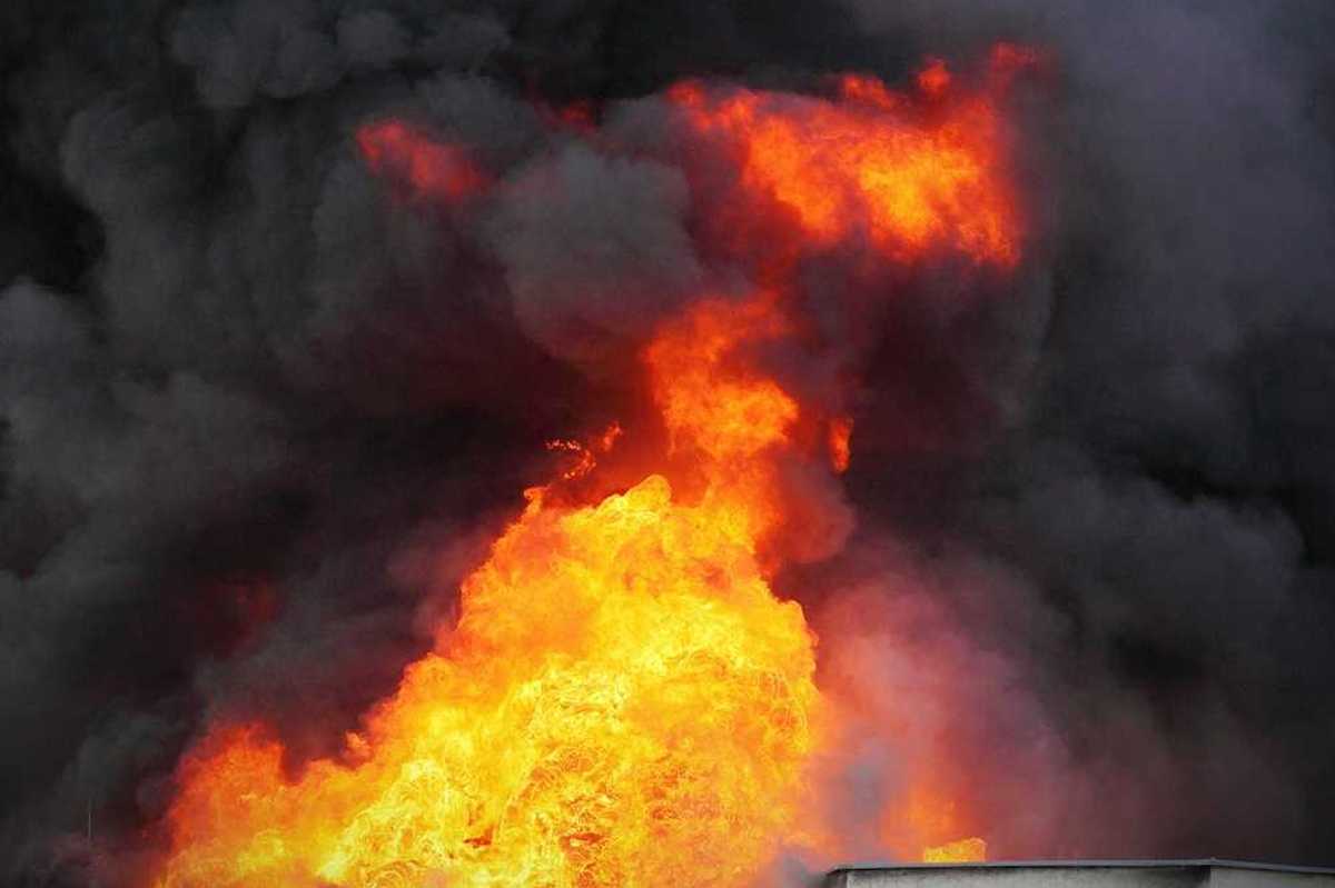 Chemical fire - intense fire and toxic smoke