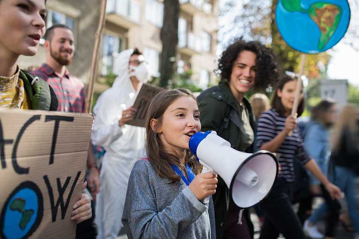Children at a climate protest