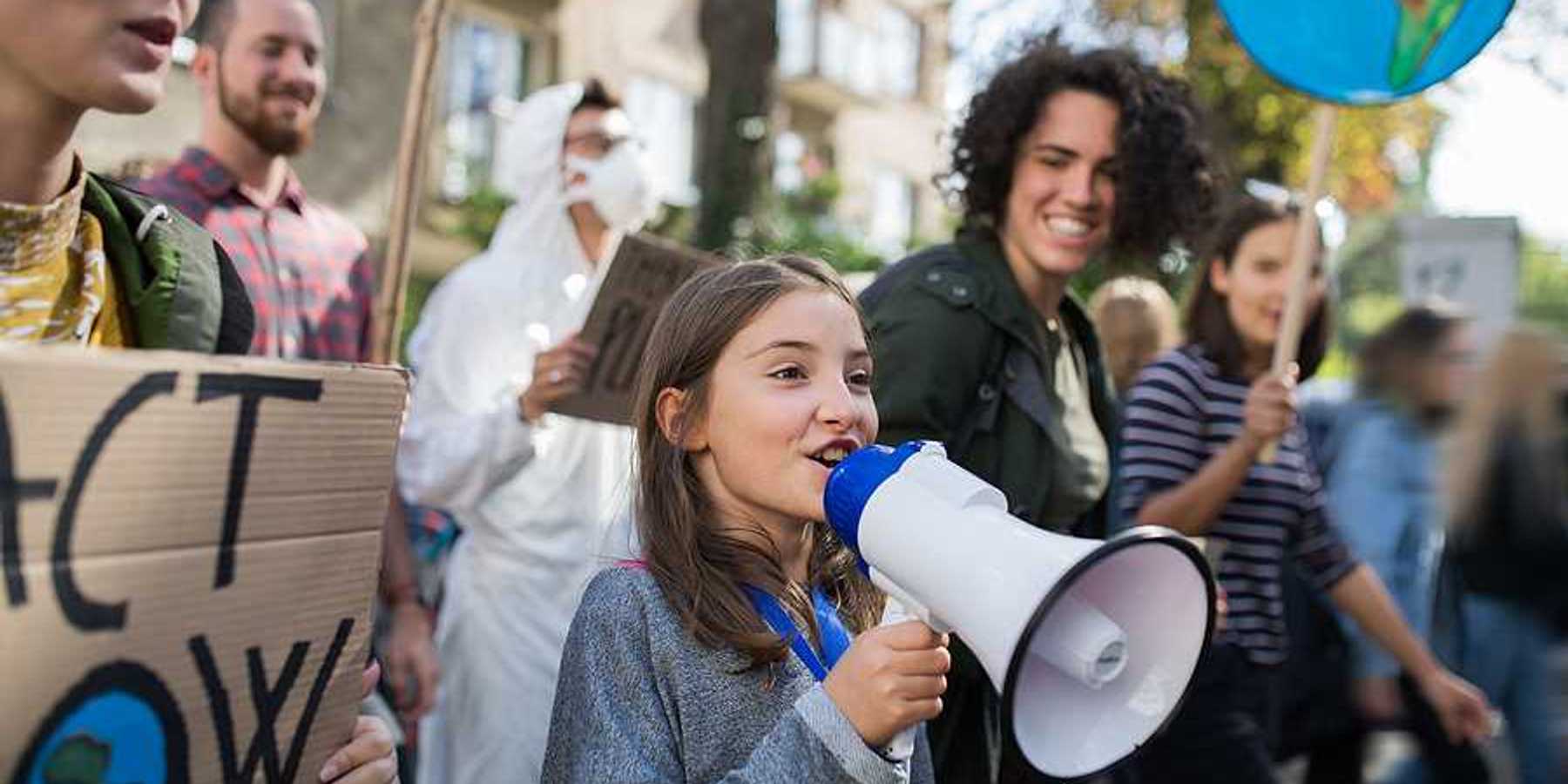 Children at a climate protest