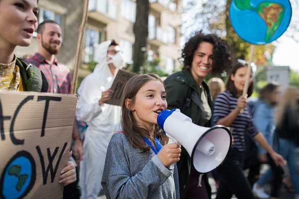 Children at a climate protest
