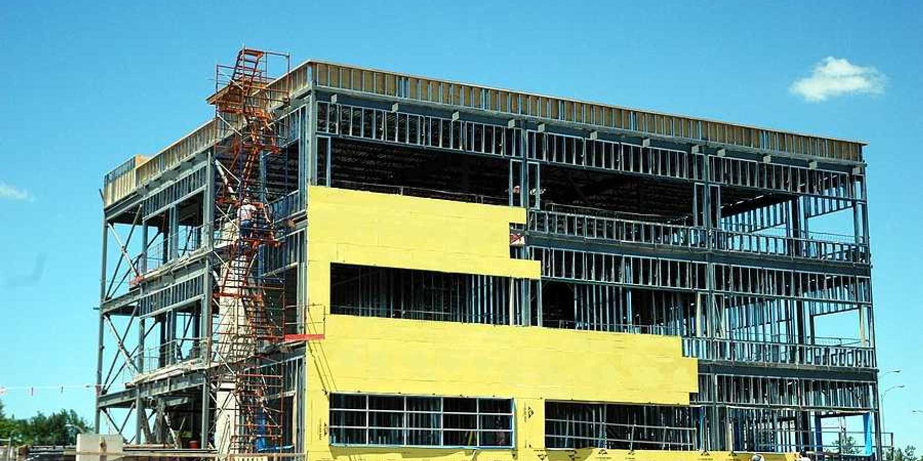 Construction of a large office building