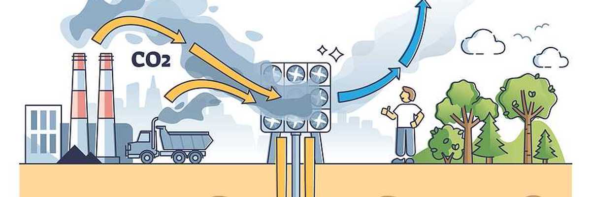 Diagram illustrative of carbon capture and storage