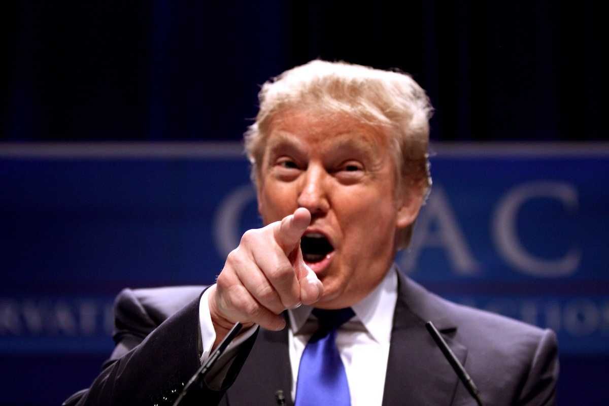 Donald Trump speaking & pointing finger at CPAC 2011 in Washington, D.C.