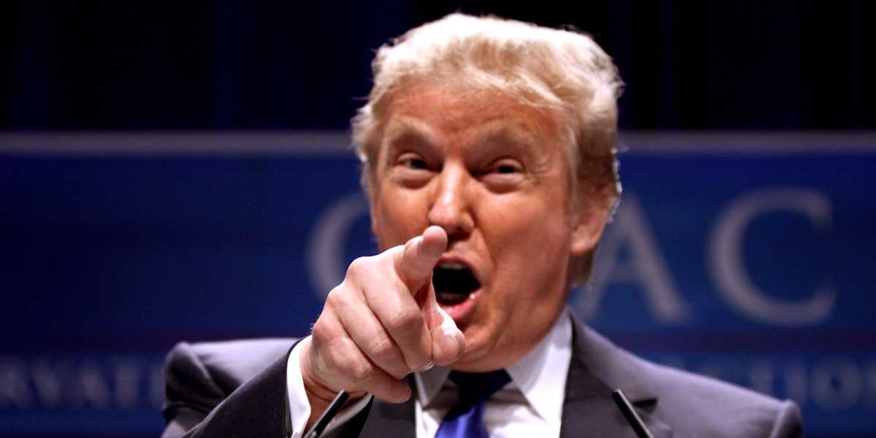 Donald Trump speaking & pointing finger at CPAC 2011 in Washington, D.C.