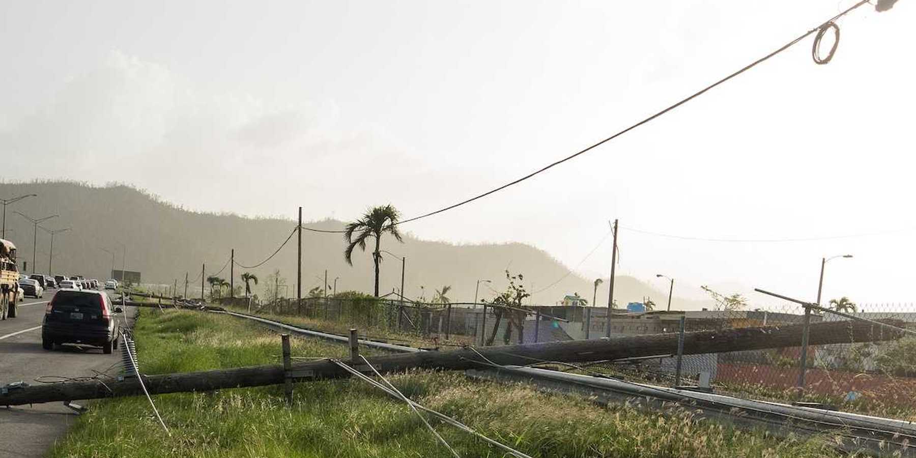 Downed powerlines from storm damage
