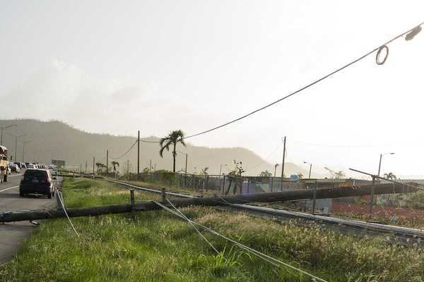 Downed powerlines from storm damage