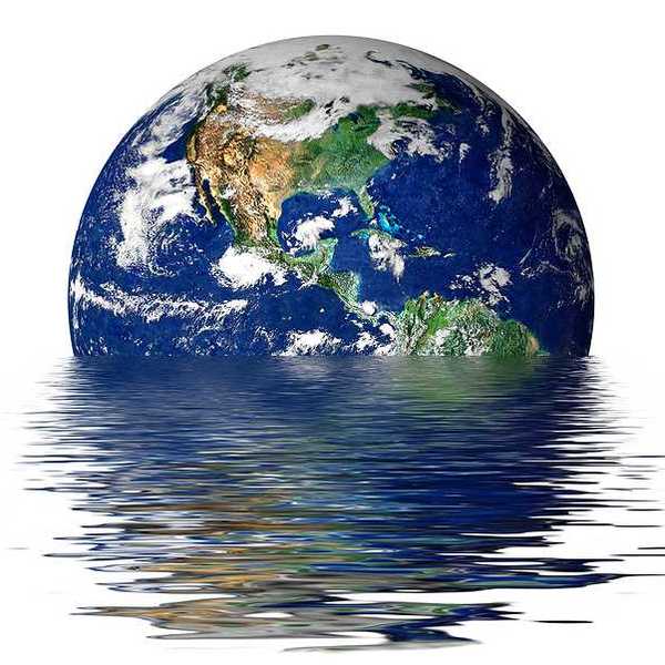 Earth melting into a puddle showing the possible effects of global warming.