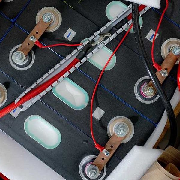 Electric car battery. Lithium-ion cell pack.