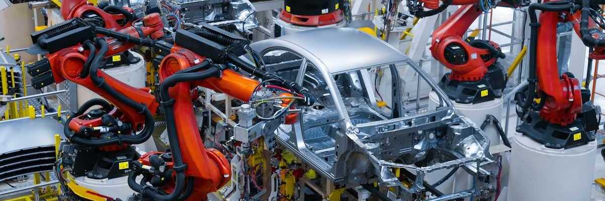 Electric vehicle robotic assembley line