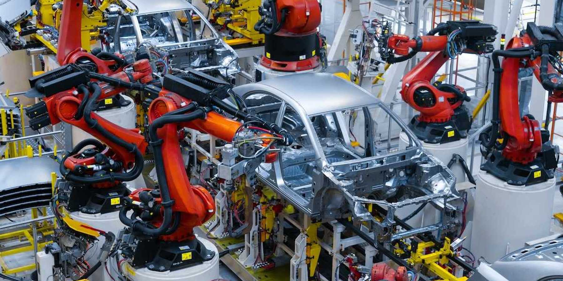 Electric vehicle robotic assembley line