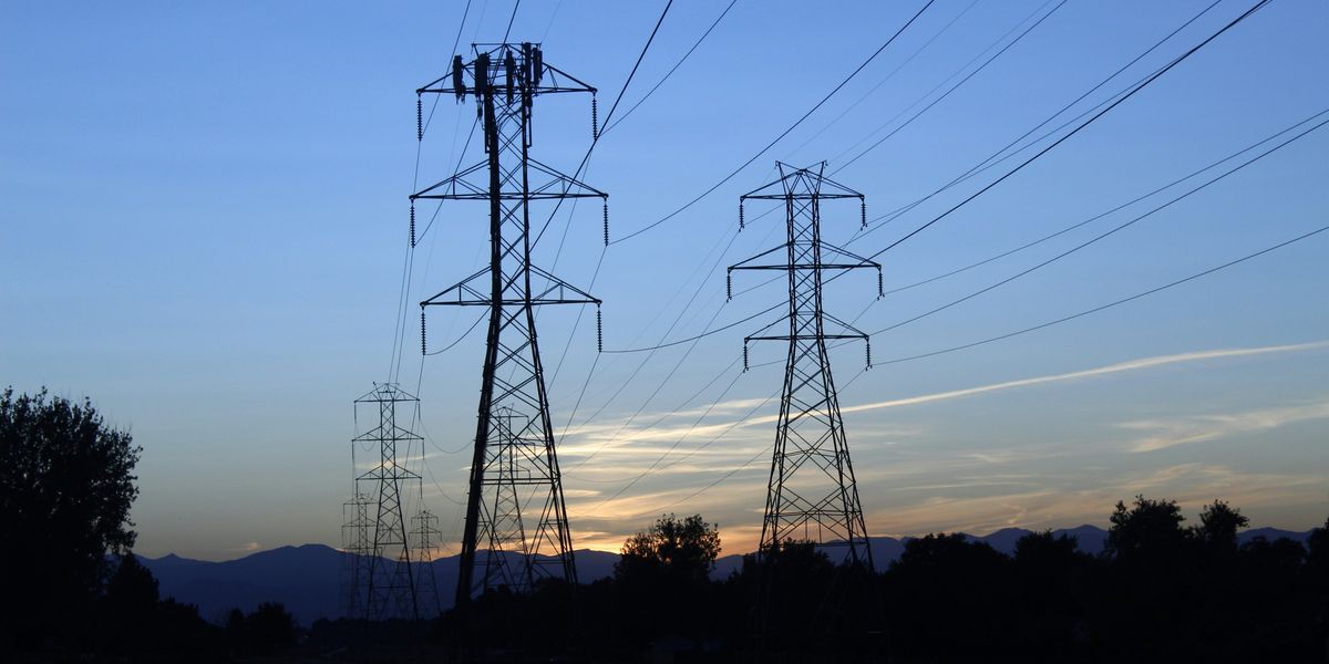 Electrical lines stretching into the distance