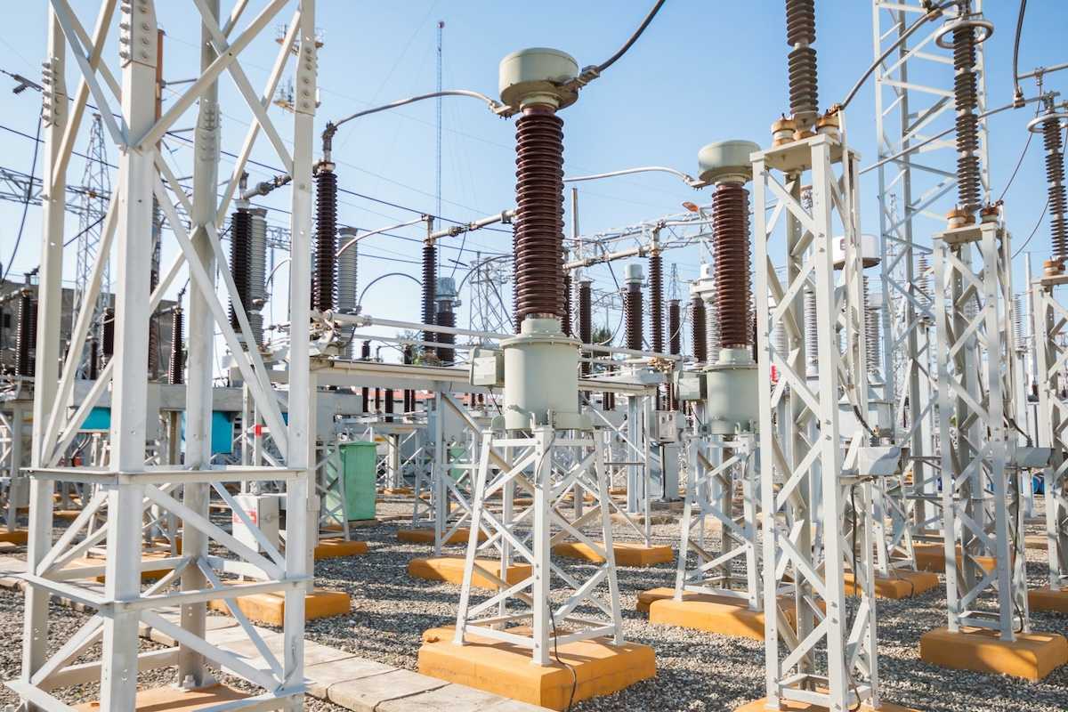 Electrical sub-station as part of the transmission grid